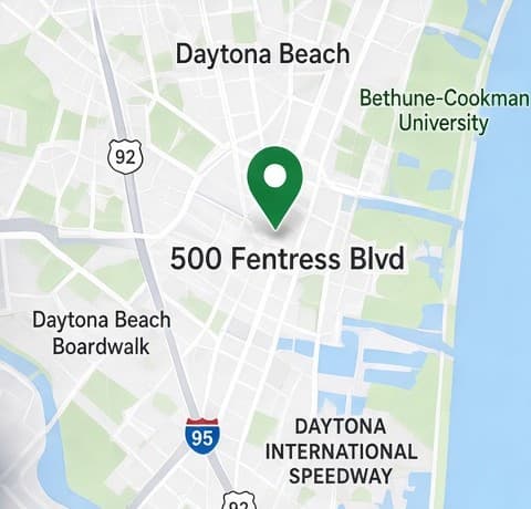 Map to BoxDrop Daytona Beach at 500 Fentress Blvd Unit A